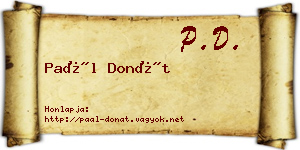Paál Donát névjegykártya